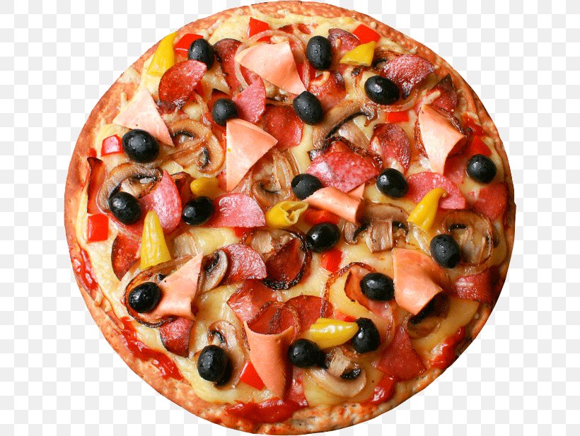 Pizza Capricciosa Italian Cuisine Pesto Marinara Sauce, PNG, 640x617px, Pizza, American Food, Baked Goods, Basil, Bell Pepper Download Free