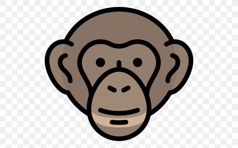 Chimpanzee Primate Clip Art, PNG, 512x512px, Chimpanzee, Animal, Head, Mammal, Monkey Download Free