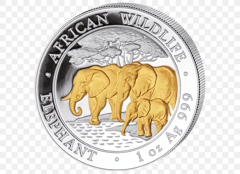 African Elephant Coin Indian Elephant Gold Elephants, PNG, 600x595px, African Elephant, Bullion, Canadian Gold Maple Leaf, Coin, Coin Set Download Free
