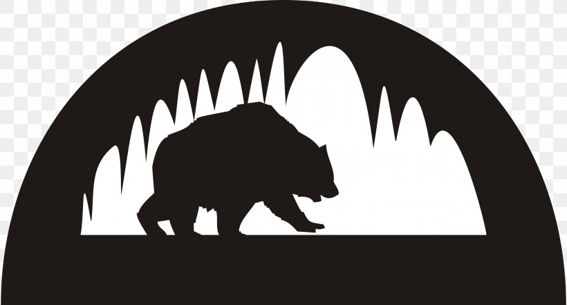 Bear Cave Drawing Clip Art, PNG, 3528x1905px, Bear, Black, Black And White, Brand, Carnivoran Download Free