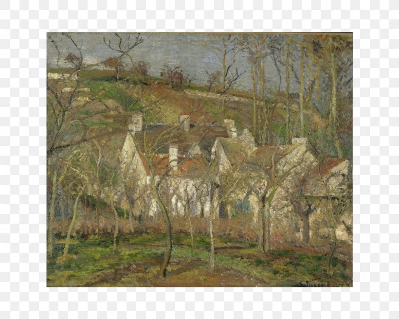 The Red Roofs, Côte Saint-Denis At Pontoise, Winter Effect Red Roofs, Corner Of A Village, Winter Musée D'Orsay The Hermitage At Pontoise Painting, PNG, 1280x1024px, Painting, Art, Art Museum, Artist, Camille Pissarro Download Free
