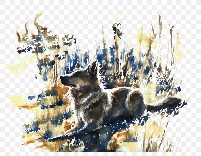 Dog Watercolor Painting Illustration, PNG, 1500x1166px, Dog, Art, Deviantart, Dog Breed, Dog Like Mammal Download Free