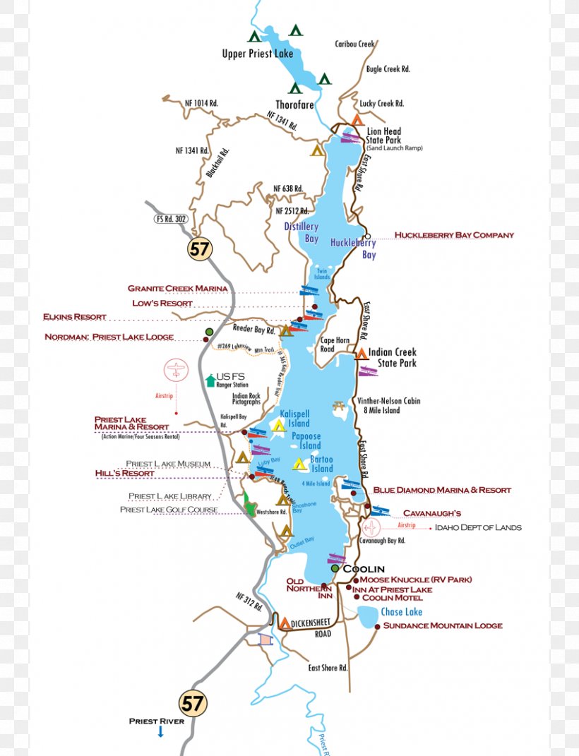 Priest Lake Lake Coeur D'Alene Map Lake Oconee, PNG, 850x1111px, Priest Lake, Accommodation, Area, Diagram, Idaho Download Free