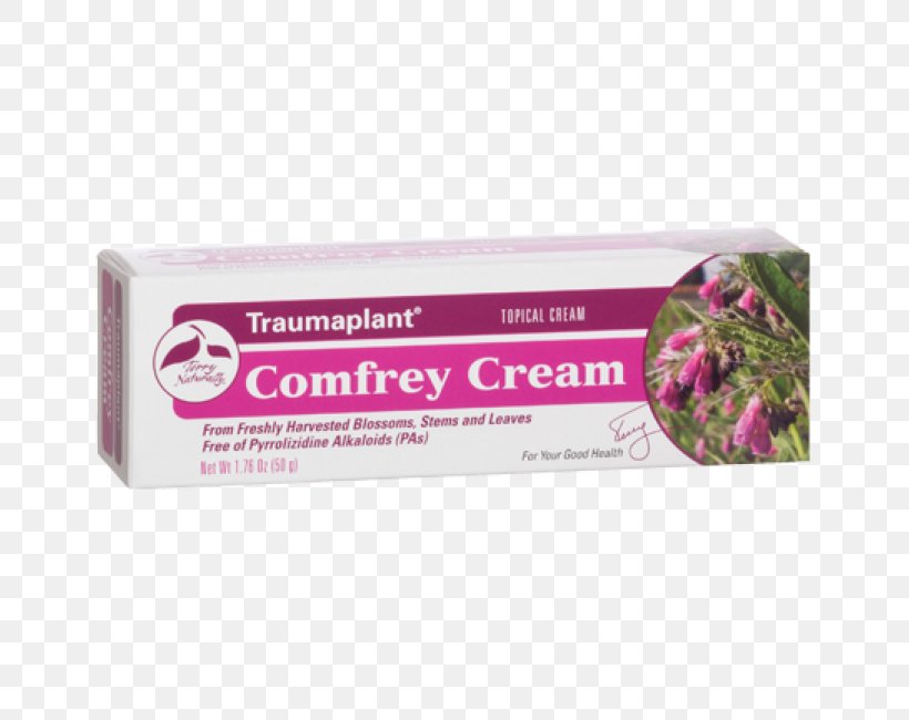 EuroPharma Terry Naturally Traumaplant Comfrey Cream Topical Medication Herb, PNG, 650x650px, Comfrey, Common Comfrey, Cream, Dietary Supplement, Extract Download Free