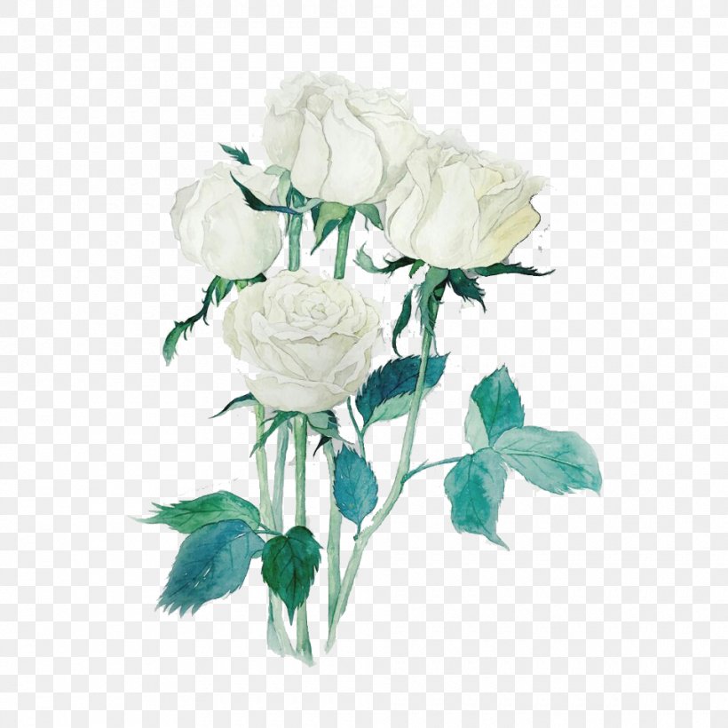Garden Roses Beach Rose Centifolia Roses White Watercolor Painting, PNG, 960x960px, Garden Roses, Artificial Flower, Beach Rose, Centifolia Roses, Cut Flowers Download Free