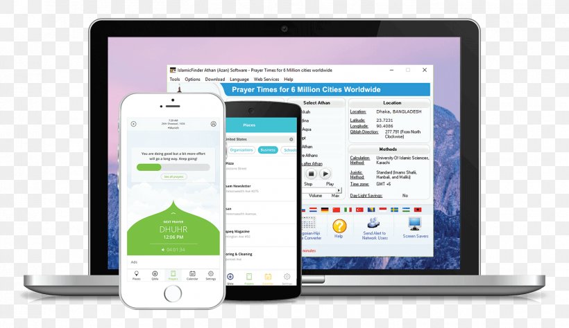 Adhan Islam Salah Prayer Computer Software, PNG, 1556x900px, Adhan, Area, Brand, Communication, Computer Download Free