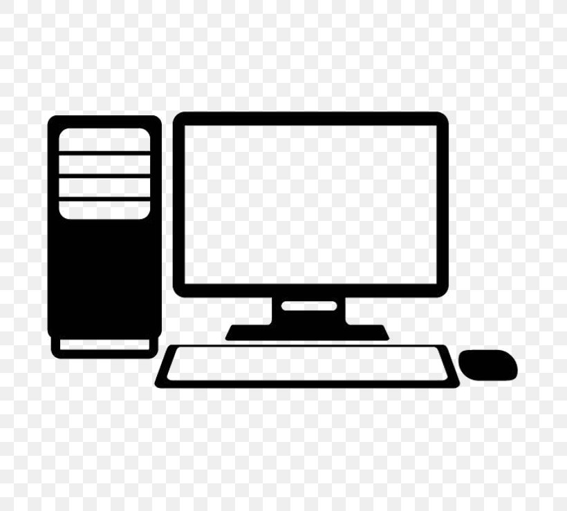 Desktop Computers Personal Computer Computer Monitors Clip Art, PNG, 740x740px, Desktop Computers, Black And White, Brand, Communication, Computer Download Free