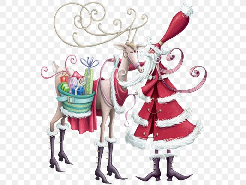 Christmas Ornament Reindeer Santa Claus Rudolph, PNG, 568x617px, Christmas Ornament, Advent, Art, Christmas, Christmas Card Download Free