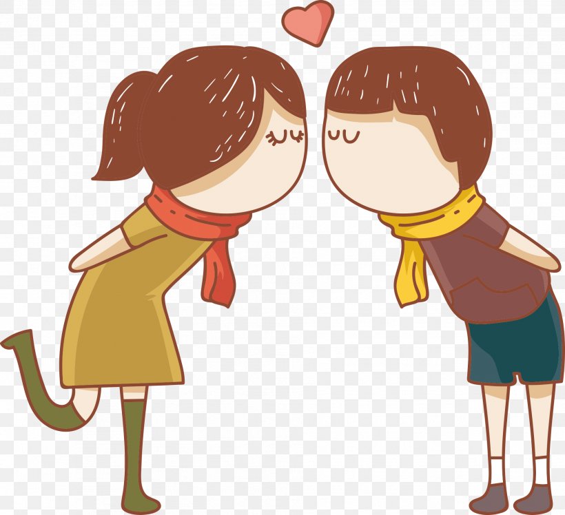 Kiss Cartoon Couple Clip Art, PNG, 1913x1747px, Watercolor, Cartoon, Flower, Frame, Heart Download Free