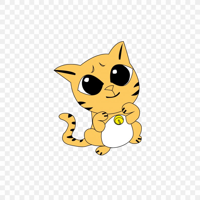 Kitten Cat Whiskers Yellow Drawing, PNG, 1500x1500px, Kitten, Animation, Big Cats, Carnivoran, Cartoon Download Free