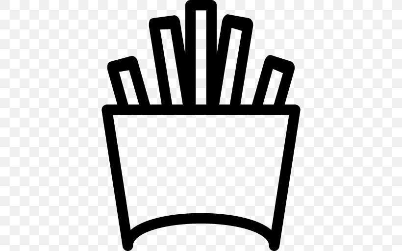 French Fries Hamburger Junk Food Fast Food, PNG, 512x512px, French Fries, Area, Black And White, Brand, Drink Download Free