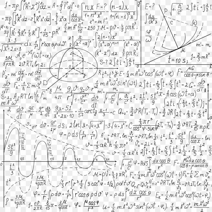 Mathematics Euclidean Vector Formula Paper, PNG, 4050x4050px, Mathematics, Area, Artwork, Black And White, Diagram Download Free