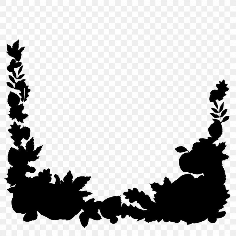 Clip Art Pattern Silhouette Leaf Flowering Plant, PNG, 1000x1000px, Silhouette, Black M, Flowering Plant, Leaf, Pine Family Download Free