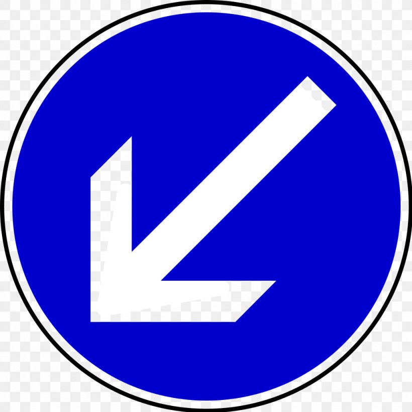 Direction, Position, Or Indication Sign Traffic Sign Mandatory Sign Warning Sign, PNG, 1024x1024px, Traffic Sign, Area, Bidirectional Traffic, Blue, Brand Download Free