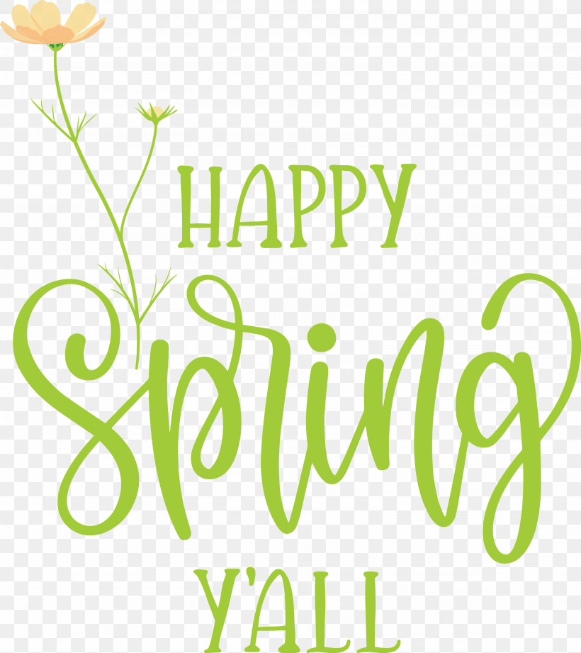 Happy Spring Spring, PNG, 2669x3000px, Happy Spring, Floral Design, Leaf, Logo, Plant Stem Download Free