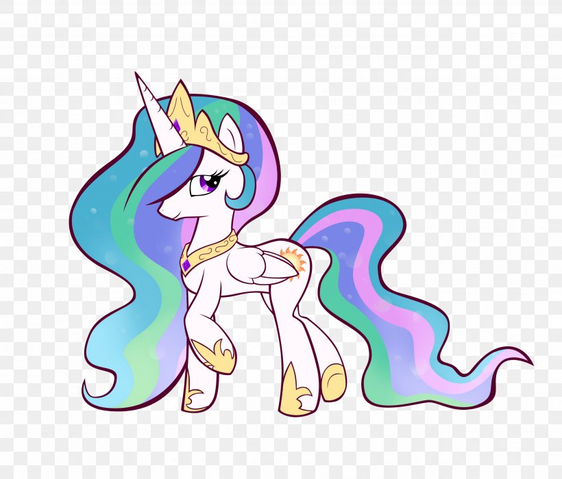 Pony Princess Celestia Horse DeviantArt Winged Unicorn, PNG, 2595x2218px, Watercolor, Cartoon, Flower, Frame, Heart Download Free