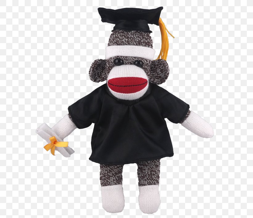 Stuffed Animals & Cuddly Toys Square Academic Cap Graduation Ceremony Sock Monkey, PNG, 623x709px, Stuffed Animals Cuddly Toys, Cap, Cartoon, Chimpanzee, Costume Download Free