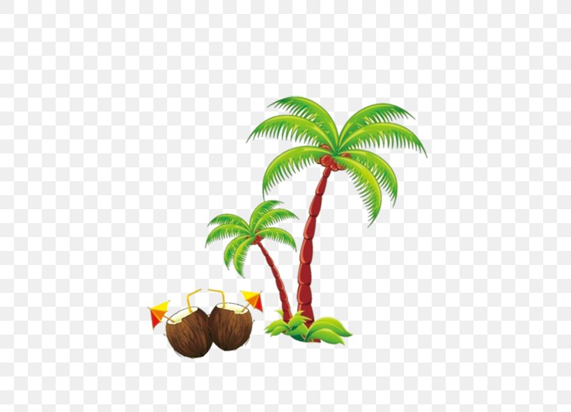 Beach Holiday Clip Art, PNG, 591x591px, Beach, Branch, Coconut, Flowerpot, Free Content Download Free