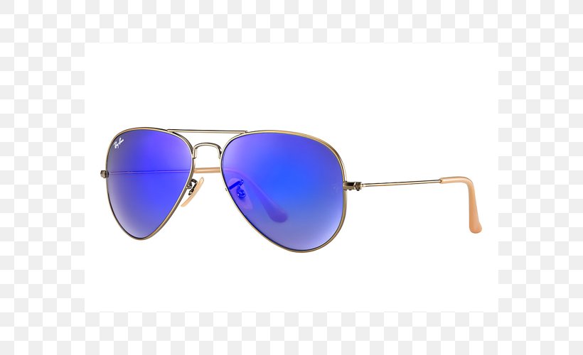 Ray-Ban Aviator Flash Aviator Sunglasses Ray-Ban Aviator Classic, PNG, 582x500px, Rayban, Aviator Sunglasses, Azure, Blue, Cobalt Blue Download Free