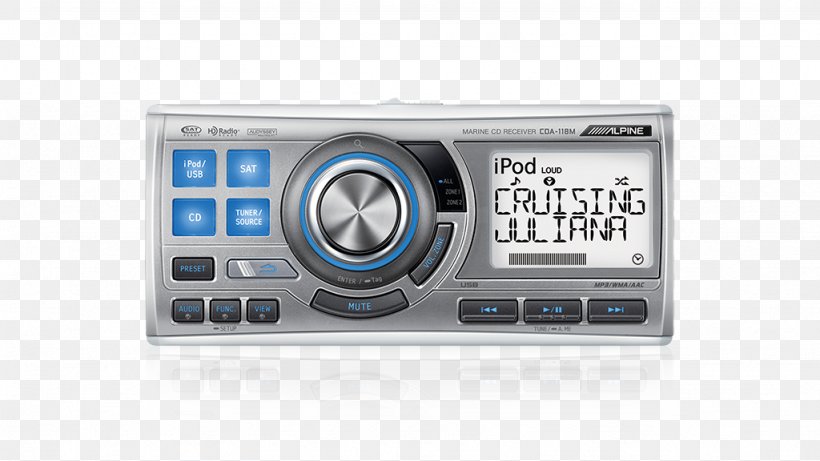 Alpine Electronics Vehicle Audio Radio Receiver IPod Automotive Head Unit, PNG, 1024x576px, Alpine Electronics, Audio, Audio Receiver, Automotive Head Unit, Clarion Co Ltd Download Free