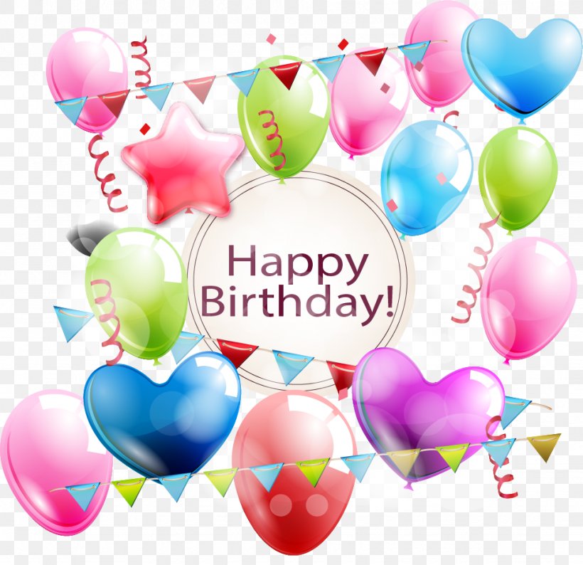 Birthday Balloon Greeting Card Vecteur, PNG, 975x945px, Birthday, Balloon, Carte Danniversaire, Designer, Greeting Card Download Free
