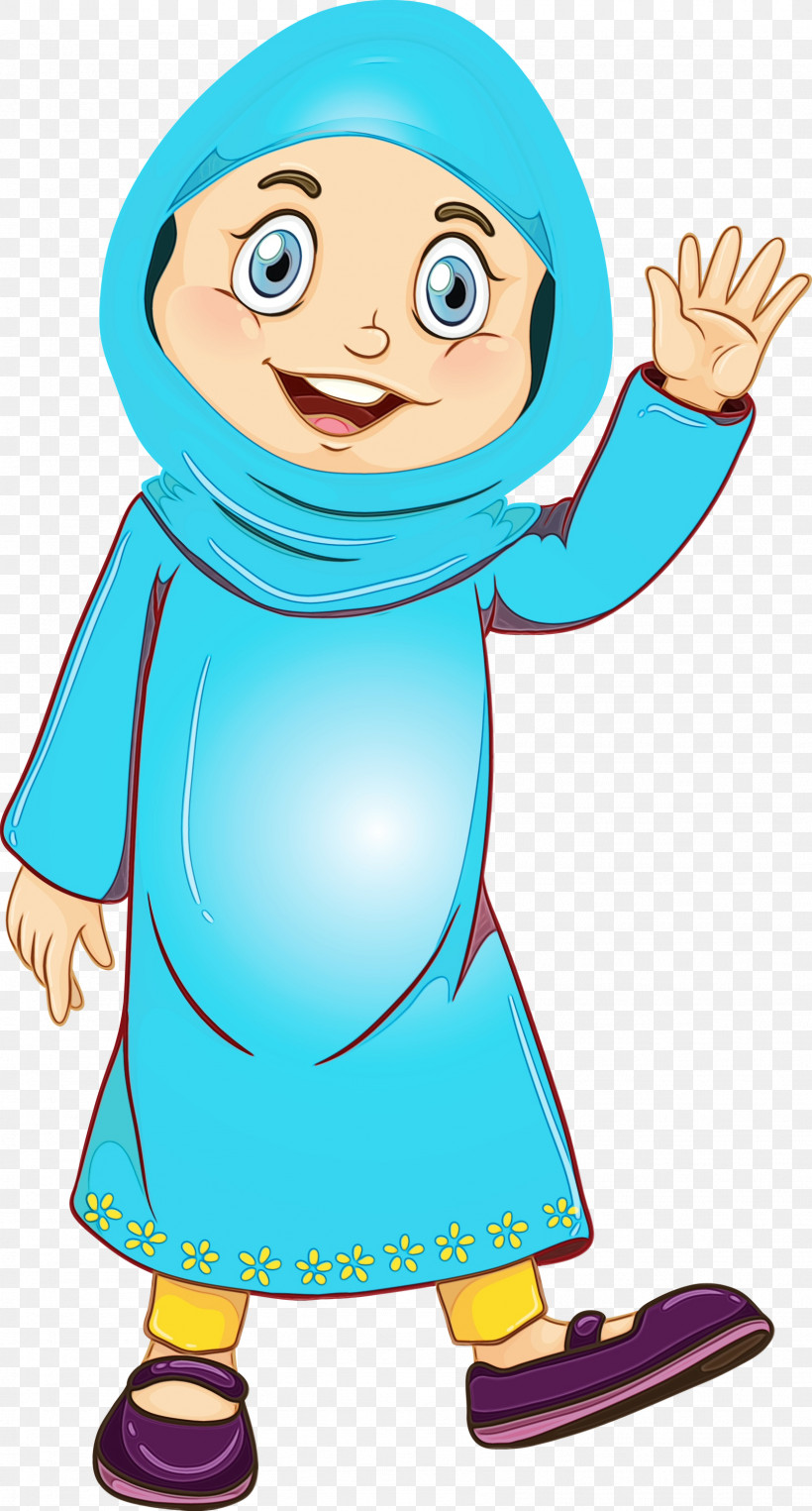 Cartoon Waving Hello Pleased Gesture, PNG, 1613x3000px, Muslim People, Cartoon, Gesture, Paint, Pleased Download Free