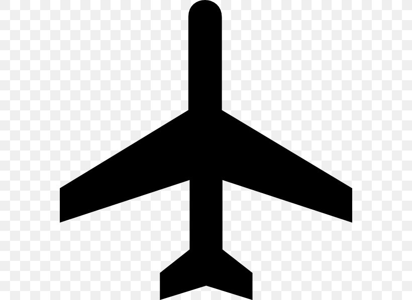Airplane Aircraft Clip Art, PNG, 582x598px, Airplane, Aircraft, Aviation, Black And White, Flight Download Free