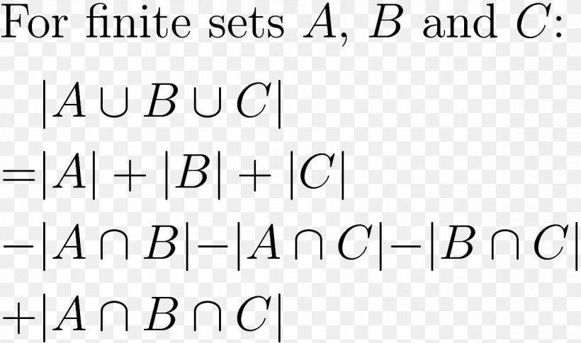 Inclusion–exclusion Principle Probability Theory Intersection Union Set, PNG, 1183x700px, Probability Theory, Area, Black, Black And White, Brand Download Free