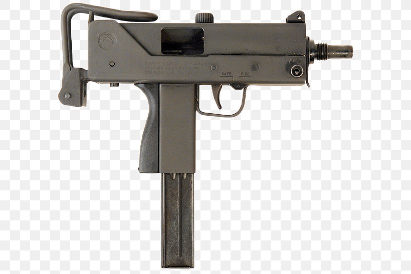 MAC-10 Firearm Machine Pistol Submachine Gun Military Armament Corporation, PNG, 600x547px, Watercolor, Cartoon, Flower, Frame, Heart Download Free