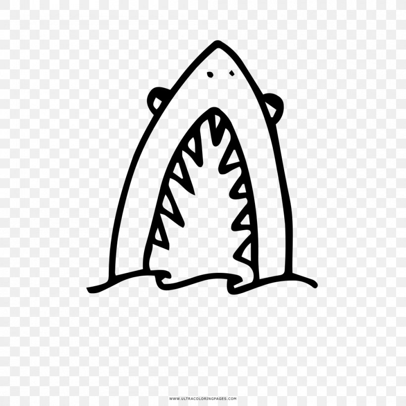 Shark Attack Drawing Black And White Coloring Book, PNG, 1000x1000px, Shark, Area, Black, Black And White, Brand Download Free