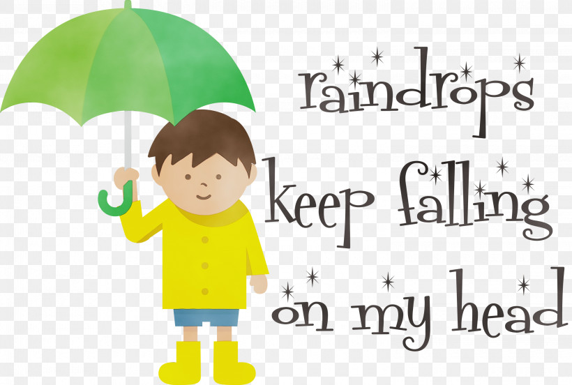 Cartoon Logo Toddler M Green Happiness, PNG, 3000x2020px, Raining, Behavior, Cartoon, Green, Happiness Download Free