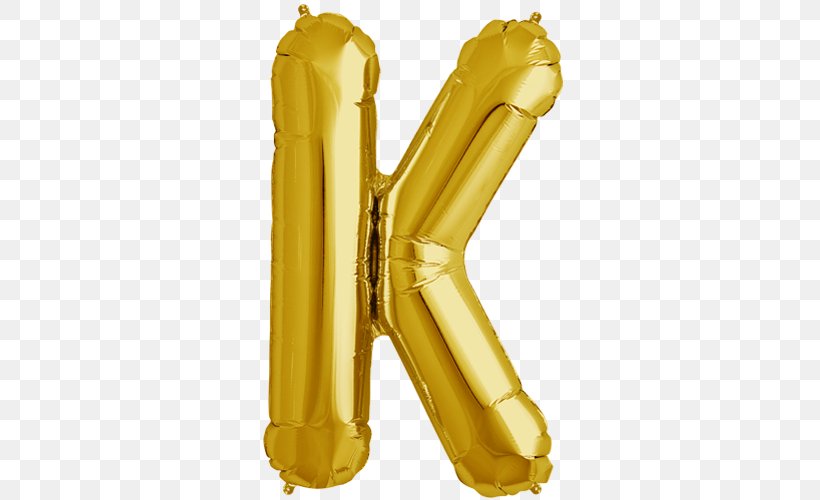 Gas Balloon Letter K Mylar Balloon, PNG, 500x500px, Balloon, Birthday, Bopet, Gas Balloon, Gold Download Free
