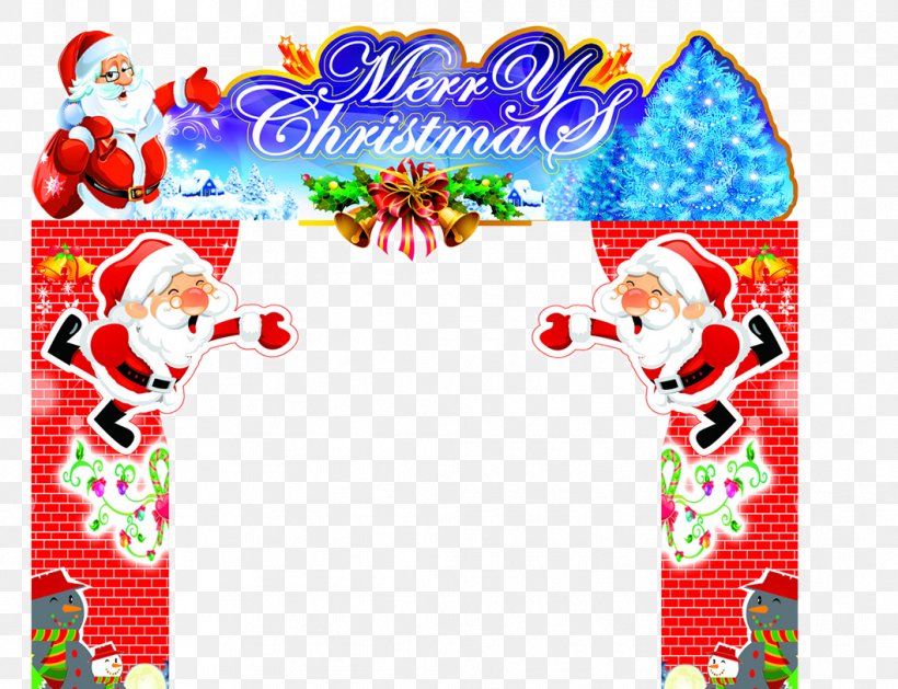Santa Claus Christmas Gift Arch, PNG, 1059x813px, Santa Claus, Arch, Area, Christmas, Christmas Decoration Download Free
