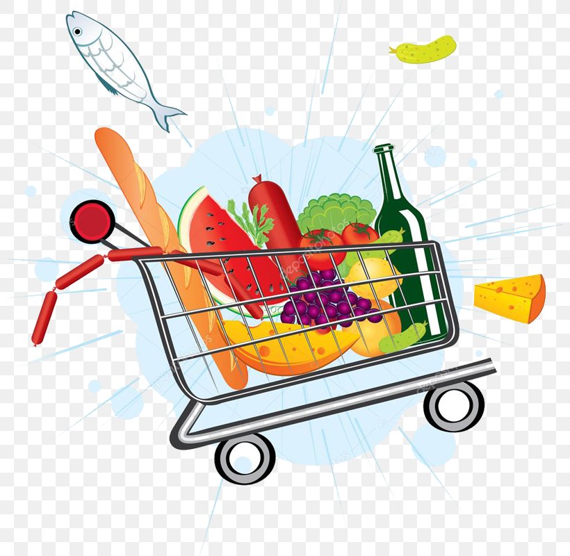 Vector Graphics Grocery Store Shopping Cart Supermarket Clip Art, PNG, 800x800px, Grocery Store, Drawing, Food, Logo, Royaltyfree Download Free