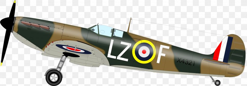 Airplane Second World War Supermarine Spitfire Fighter Aircraft Clip Art, PNG, 2325x813px, Airplane, Aircraft, Aircraft Engine, Aviation, Bomber Download Free