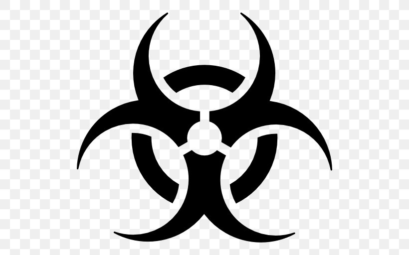Biological Hazard Hazard Symbol Biology Sign, PNG, 512x512px, Biological Hazard, Artwork, Biology, Black And White, Decal Download Free