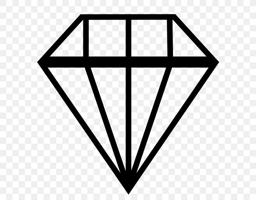 Diamond Cut Gemstone Silhouette, PNG, 640x640px, Diamond, Area, Black, Black And White, Brilliant Download Free