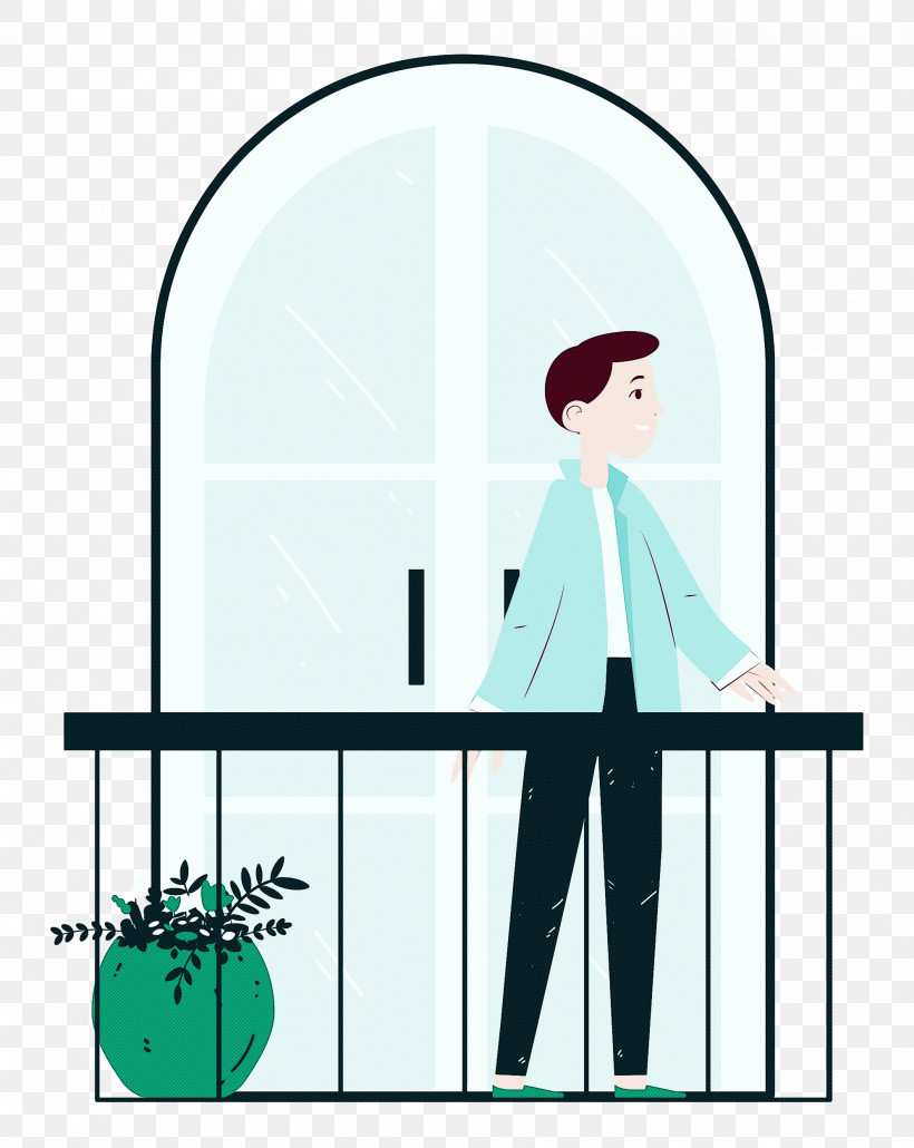 Balcony Home Rest, PNG, 1989x2500px, Balcony, Cartoon, Conversation, Curtain, Home Download Free