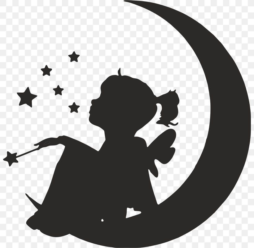 Silhouette Image Stencil Clip Art Fairy, PNG, 800x798px, Silhouette, Art, Black, Black And White, Drawing Download Free