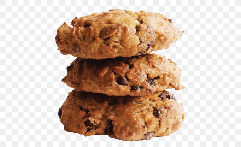 Oatmeal Raisin Cookies Chocolate Chip Cookie Peanut Butter Cookie Biscuits Anzac Biscuit, PNG, 500x500px, Oatmeal Raisin Cookies, Anzac Biscuit, Baked Goods, Baking, Biscuit Download Free
