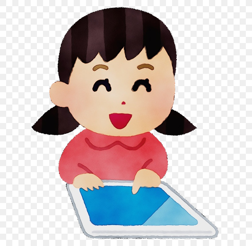 Cartoon Child Cheek Technology Ipad, PNG, 732x800px, Watercolor, Cartoon, Cheek, Child, Ipad Download Free