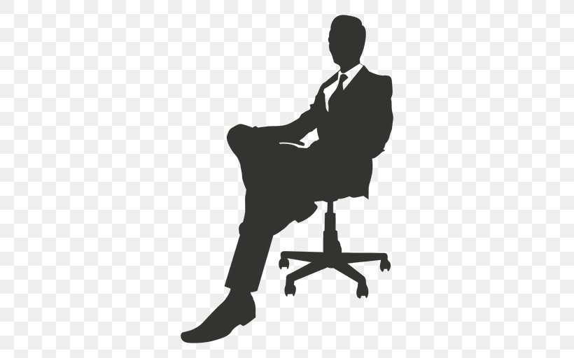 Chair Businessperson Standing Sitting, PNG, 512x512px, Chair, Black And White, Business, Businessperson, Chief Executive Download Free