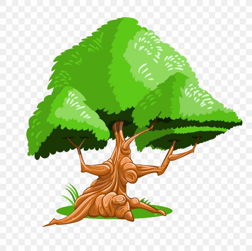 Tree Green Illustration, PNG, 1181x1181px, Tree, Cartoon, Fictional Character, Grass, Green Download Free