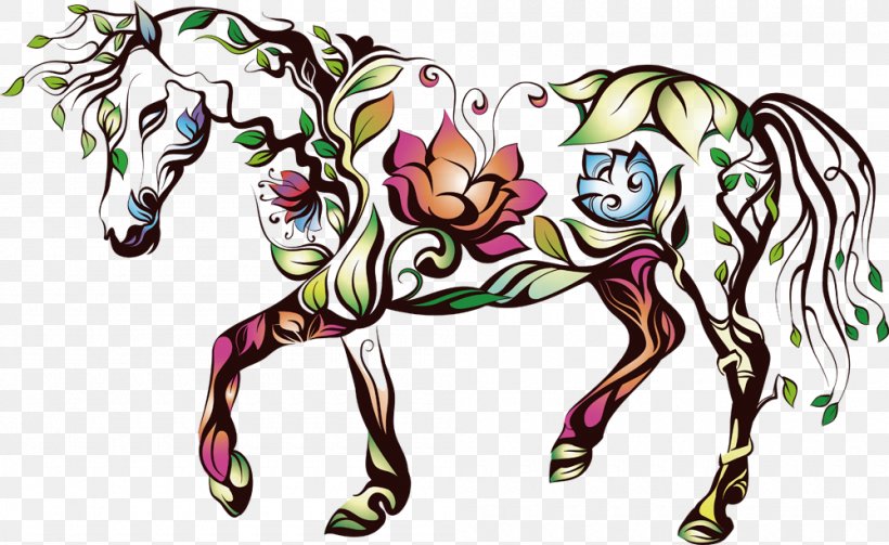 Horse Silhouette Royalty-free Illustration, PNG, 1000x614px, Watercolor, Cartoon, Flower, Frame, Heart Download Free