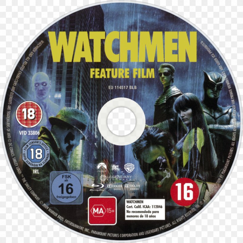 Blu-ray Disc Watchmen Action Film DVD, PNG, 1000x1000px, Bluray Disc, Action Film, Dc Comics, Disk Storage, Dvd Download Free