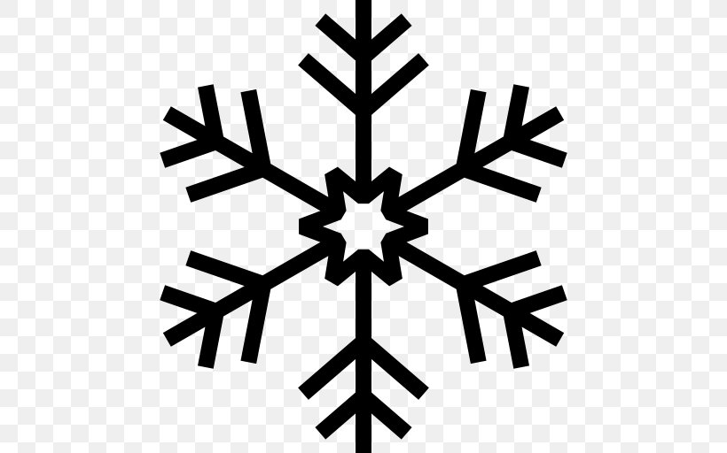 Snowflake, PNG, 512x512px, Snowflake, Black And White, Freezing, Hexagon, Leaf Download Free