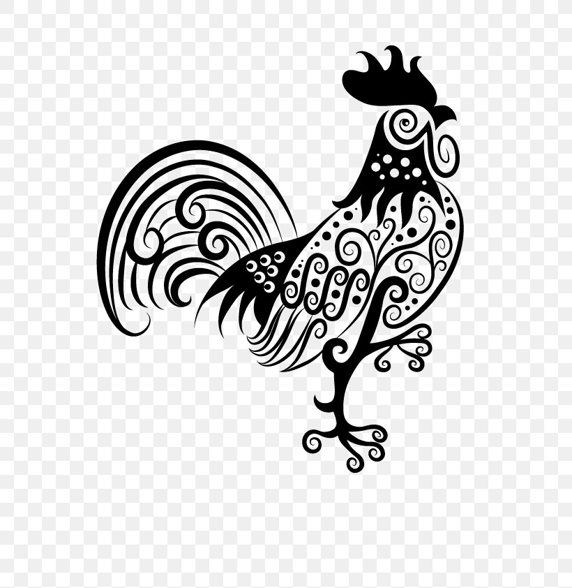 Drawing Rooster Royalty-free Line Art, PNG, 595x842px, Drawing, Art, Beak, Bird, Black And White Download Free