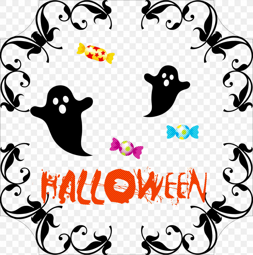 Happy Halloween, PNG, 2976x3000px, Happy Halloween, Behavior, Black And White, Cartoon, Happiness Download Free