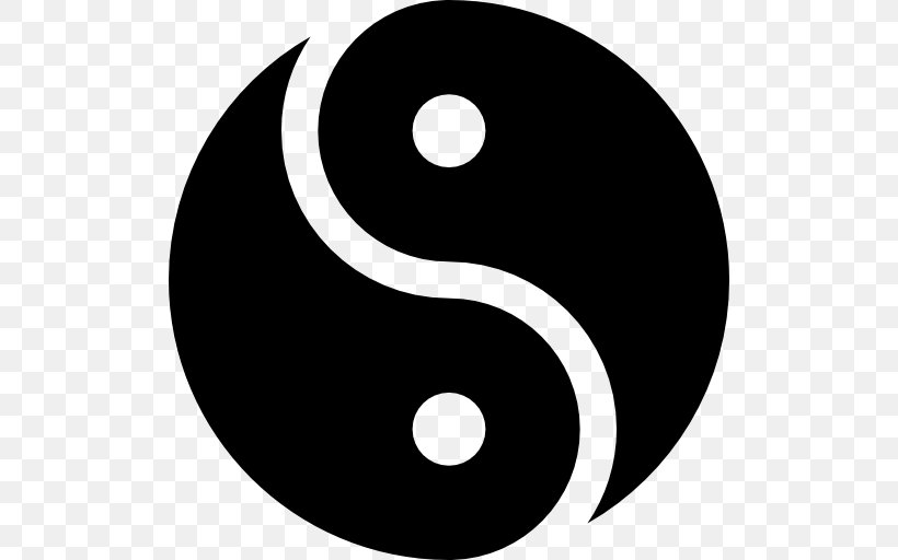 Yin And Yang Taoism Symbol, PNG, 512x512px, Yin And Yang, Black, Black And White, Brand, Crescent Download Free