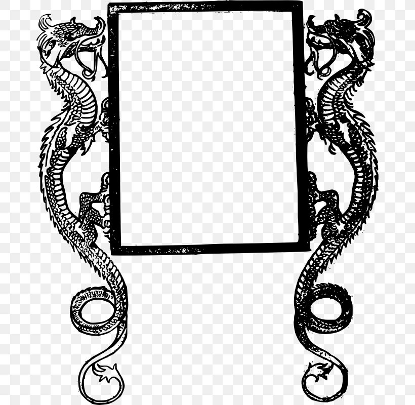 Picture Frames Dragon Clip Art, PNG, 800x800px, Picture Frames, Black And White, Body Jewelry, Chinese Dragon, Decorative Arts Download Free